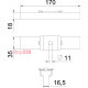 Центральный потолочный подвес проволочного лотка 170 мм, FS (18-22 мкм) 6015400