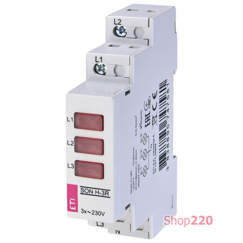 Трехфазный LED-индикатор наличия напряжения SON H-3R, ETI 2471552