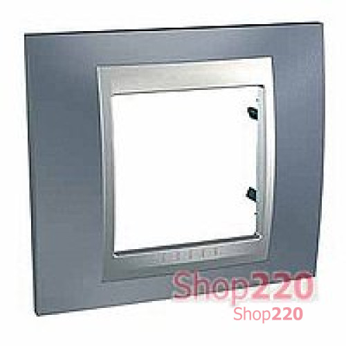 Рамка 1 пост, металлик, Unica MGU66.002.097 Schneider