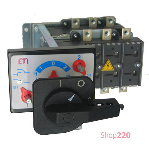 Переключатель нагрузки 1-0-2, 400A с выносной рукояткой, LA CO 3P 3/D ETI 4667003