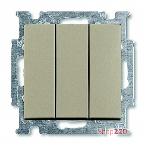 Выключатель 3-клавишный, шампань, ABB 106/3/1 UC-93-507 Basic 55