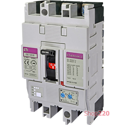 Силовой автомат 100 А, 3-фазный, EB2125/3S ETIBREAK 2 ETI 4671045