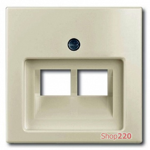 Накладка для двойной компьютерной розетки, белый шале, ABB 1803-02-96-507 Basic 55