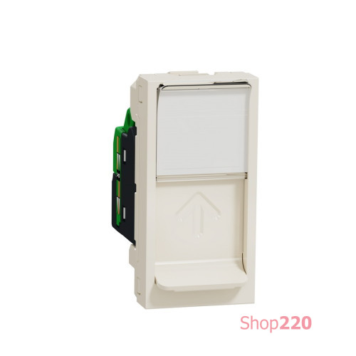 Розетка компьютерная RJ45, 6, UTP, бежевый, 1 модуль, Unica New Schneider NU341444
