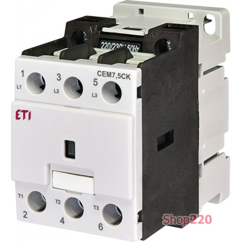 Контактор для конденсаторной батареи CEM 7,5CK.00 (7,5 кВАр, 400-440V) ETI 4643805