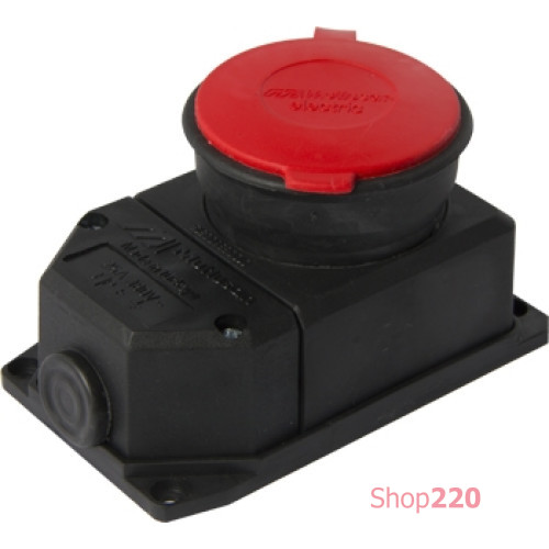 Силовая розетка стационарная с защитной каучуковой крышкой 4п., 25А, e.socket.rubber.315.25 Enext s9100031
