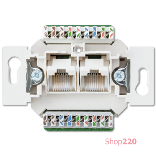 Розетка компьютерная RJ45 двойная (механизм), Jung A500 EPUAE8-8UPOK6US