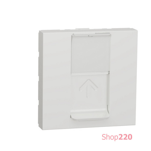 Розетка компьютерная RJ45, 6 UTP, белый, 2 модуля, Unica New Schneider NU341518