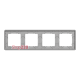 Рамка 4 поста, белое стекло, Sedna Design SDD360804