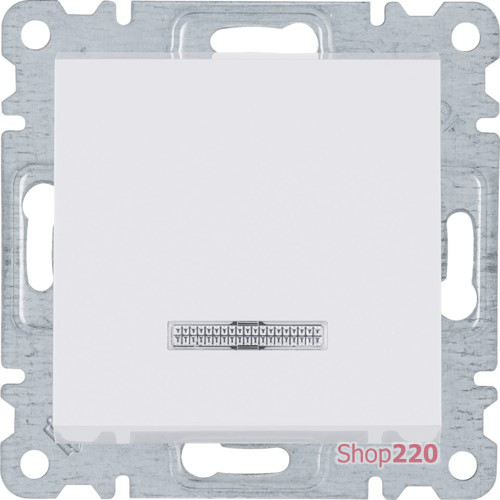Выключатель одноклавишный с подсветкой, белый, Lumina-2 WL0210 Hager
