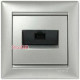 Розетка компьютерная RJ45, алюминий, Legrand 770230 Valena