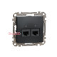 Компьютерная розетка 2 х RJ45 кат. 5е UTP, черный, Sedna Design SDD114452