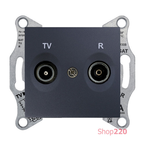 Розетка TV/R проходная, графит, Sedna SDN3301870 Schneider
