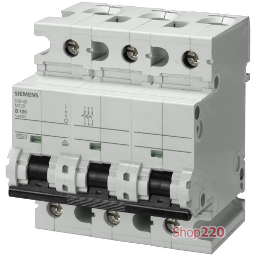 Автоматический выключатель 80А, 3-полюсный, уставка C, Siemens 5SP4380-7