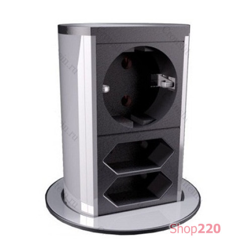 Выдвижной блок розеток Bachmann Elevator, Schuko + 2xEuro