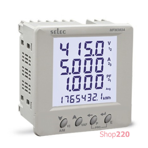 Анализатор LCD 96x96 мм. с RS485 Вх. SELEC Controls