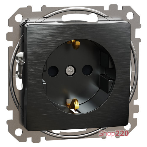 Розетка с заземлением, матовый титан, Sedna Design Schneider Electric SDD172022U