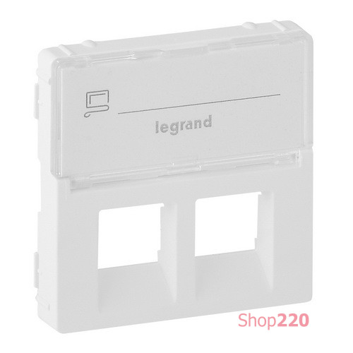 Накладка розетки RJ11+RJ45 подпись, белый, Valena 755480 Legrand