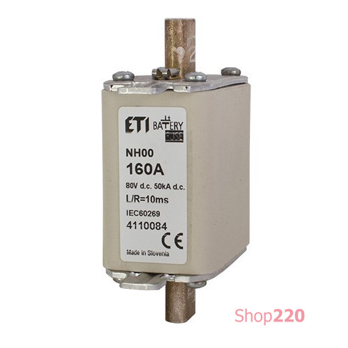 Предохранитель для защиты аккумуляторных батарей 80A 80V DC, NH-00 Battery ETI 4110081