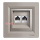 Розетка компьютерная RJ-45 двойная, бронза, EPH4400169 Asfora Schneider