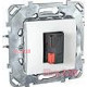 Розетка аудио, 2 модуля, белая, Unica MGU3.486.18 Schneider