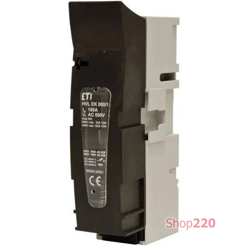 Разъединитель для предохранителей HVL EK 000 1P 100A (Клемма M8-M8) ETI 1701400