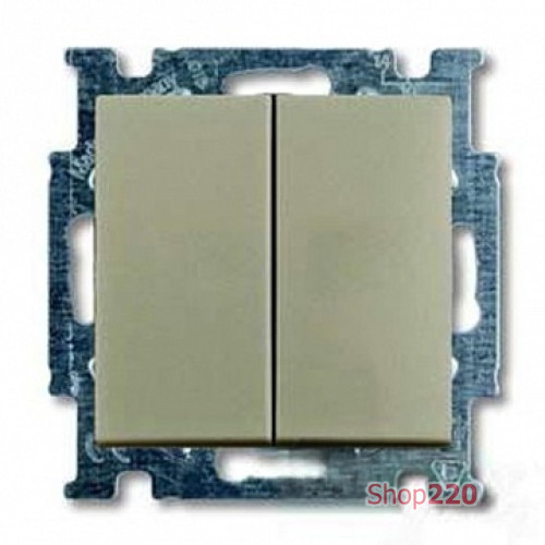 Выключатель 2-клавишный проходной, шампань, ABB 2006/6/6 UC-93-507 Basic 55