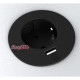 Врезная мебельная розетка 220В + USB, черный, Versatag ASA 060.36F.00001