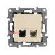 Розетка телефонная RJ-11 и компьютерная RJ-45, слоновая кость, 672352 Legrand Etika