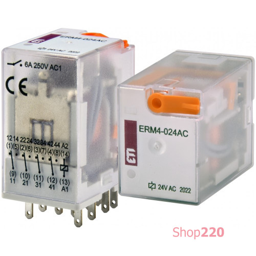Электромеханическое реле ERM4-024AC 4p ETI 2473008