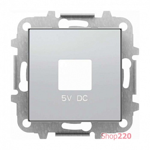 Накладка USB розетки, серебряный, Sky ABB 8585 PL