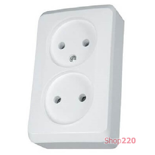 Розетка двойная накладная, белый, Prima WDE001040 Schneider Electric