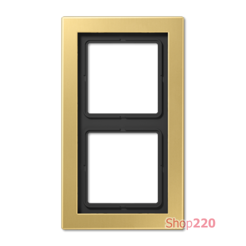 Рамка 2 поста, классическая латунь, Jung LS Design (металл) MED2982C