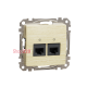 Компьютерная розетка 2 х RJ45 кат. 5е UTP, береза, Sedna Design SDD180452