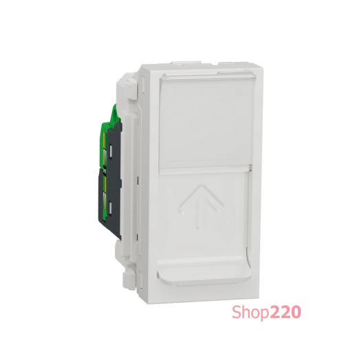 Розетка компьютерная RJ45, 5 UTP, белый, 1 модуль, Unica New Schneider NU341018