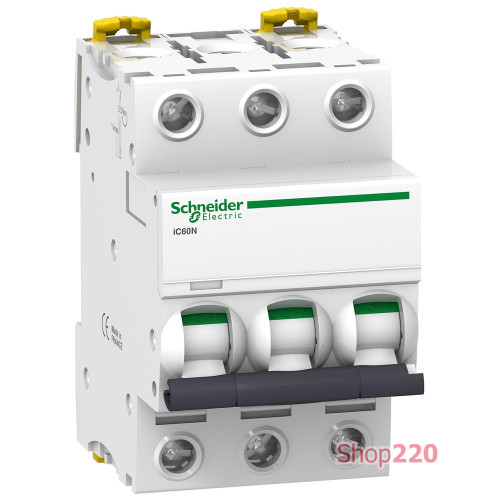 Автоматический выключатель 6А, 3 полюса, кривая D, IC60N Acti9 Schneider Electric A9F75306