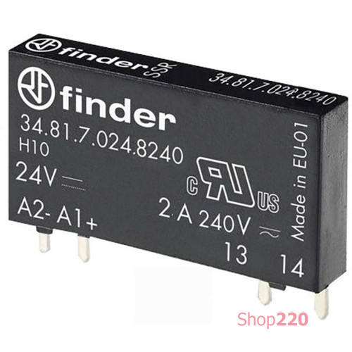 Твердотельное реле SSR, 2A-240В AC; 24В DC чвх, ультратонкое 348170248240 Finder