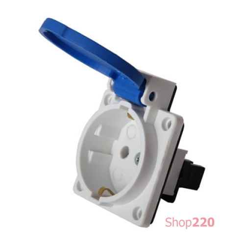 Силовая встраиваемая розетка 250В, 16А, IP44, e.socket.029.8.16,2Р+Z Enext p012023