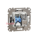 Розетка телевизионная и компьютерная TV+RJ45 кат. 6 UTP, черный, Sedna Design SDD114469T
