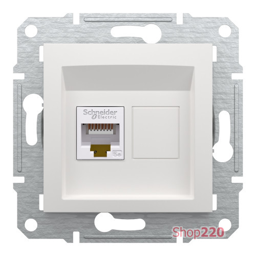 Розетка комп'ютерна RJ45, білий, Schneider Asfora