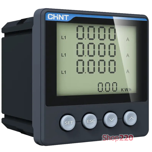 Мультиметр трехфазный цифровой PD666-3SK3 3?450V 3?*A/5A RS485 (+релейний вихід) LCD 96x96 Chint 313308