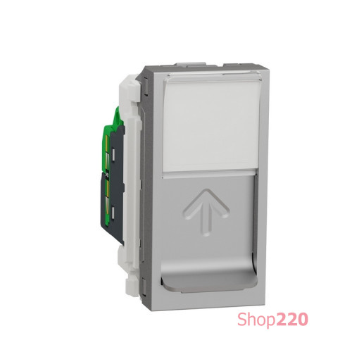 Розетка компьютерная RJ45, 5, STP, алюминий, 1 модуль, Unica New Schneider NU341230
