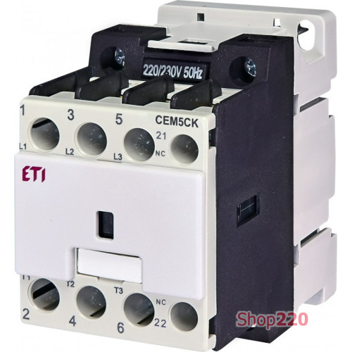 Контактор для конденсаторной батареи CEM 5CK.01 (5 кВАр, 400-440V) ETI 4643804
