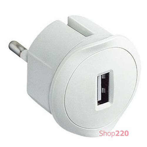 Адаптер с USB зарядкой, белый, 50680 Legrand