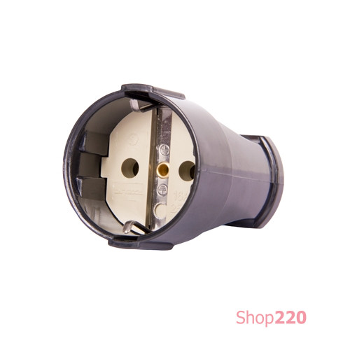 Розетка переносная с заземлением, 16А черная, e.socket.003.16.black Enext p017004
