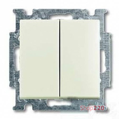 Выключатель 2-клавишный проходной, белый шале, ABB 2006/6/6 UC-96-507 Basic 55