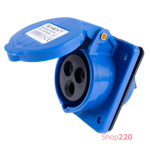 Силовая встраиваемая розетка 3п., 230В, 16А, e.socket.pro.3.16.wall Enext p012010