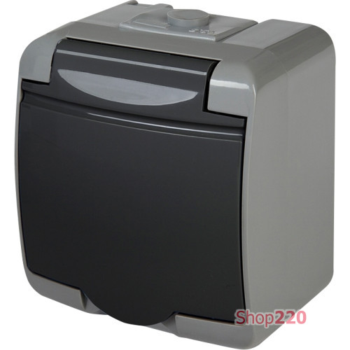 Розетка накладная, серо-графитовый, IP 54 Hermetics ETI 4668106