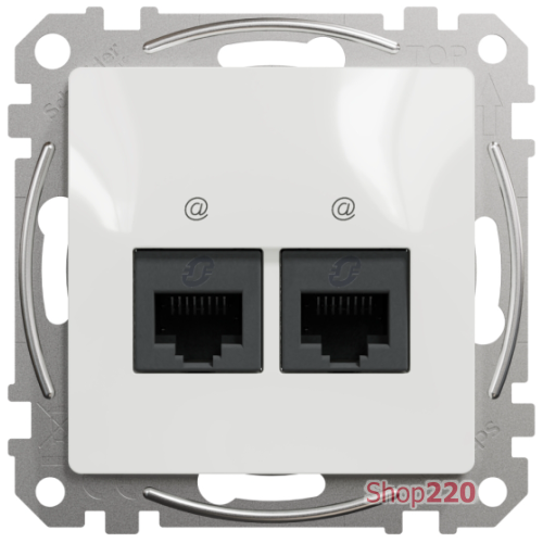 Компьютерная розетка двойная 2 х RJ45 кат. 5е UTP, белый, Sedna Design SDD111452