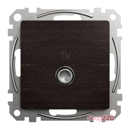 Розетка телевизионная конечная, венге, Sedna Design SDD181471